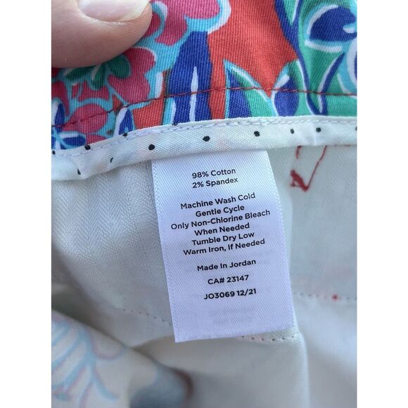 Talbots Perfect Skimmers Trailing Hibiscus Capri Pants - Size 2 - Multicolored - Picture 11 of 11